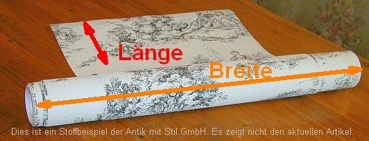 Stoff-Breite und Stoff-Länge