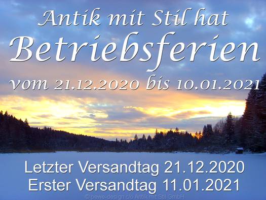 Postkarte Weihnachtsferien 2020 bei Antik mit Stil