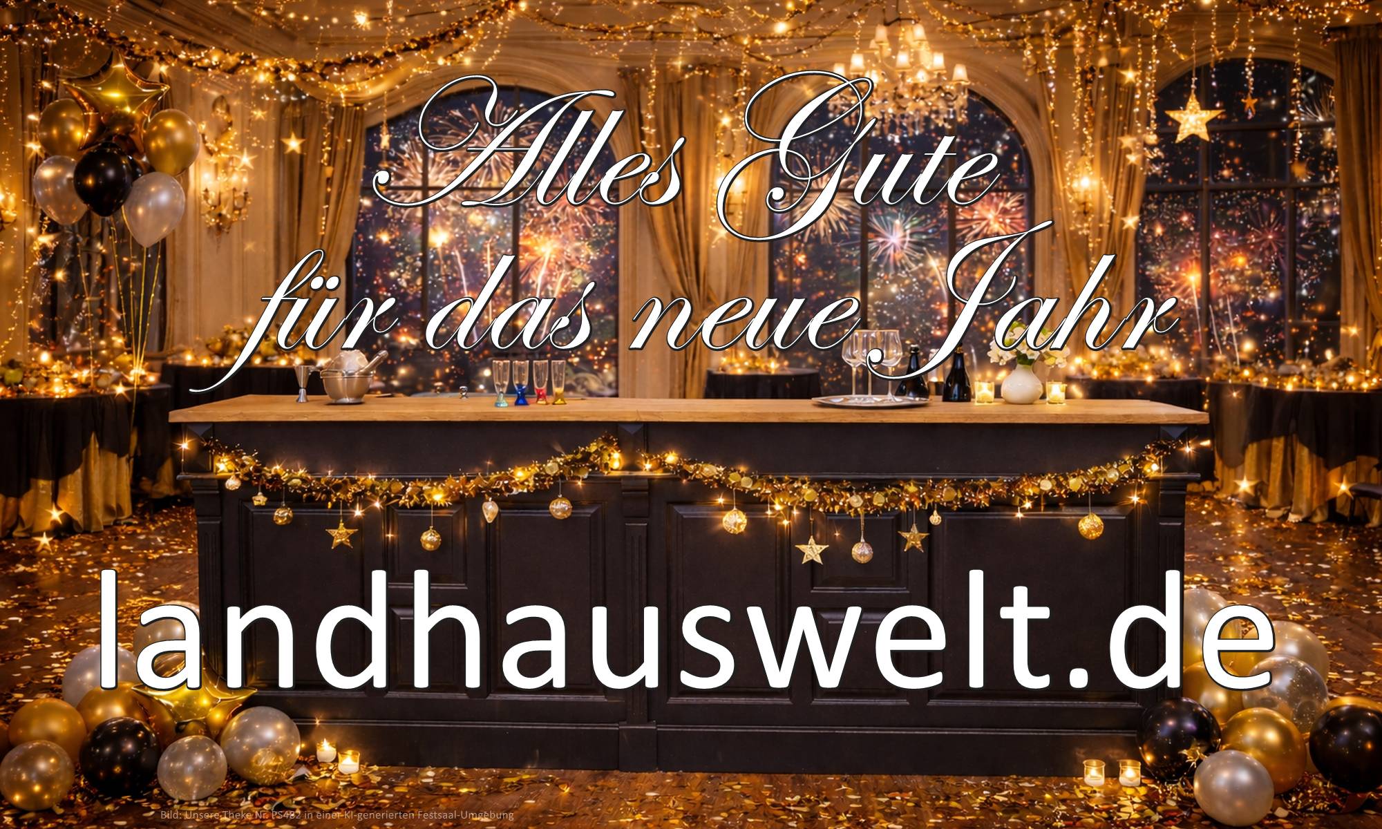 Bannerbild Silvester mit einer unserer Theken (KI-generiert)
